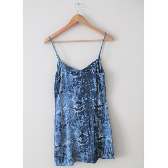 Reformation Seville Tie-Dyed Georgette Mini Dress / Size XS / Blue White - Picture 5 of 9